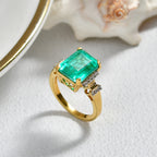 D'Joy Emeraldine Triplet Quartz & White Zircon Ring in 18K Vermeil Yellow Gold Plated Sterling Silver 5.55 Ct._8513957_2