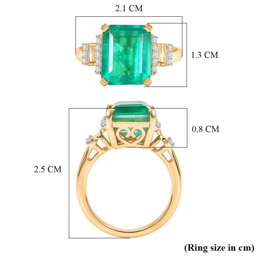 D'Joy Emeraldine Triplet Quartz & White Zircon Ring in 18K Vermeil Yellow Gold Plated Sterling Silver 5.55 Ct._8513957_5