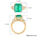 D'Joy Emeraldine Triplet Quartz & White Zircon Ring in 18K Vermeil Yellow Gold Plated Sterling Silver 5.55 Ct._8513959_5
