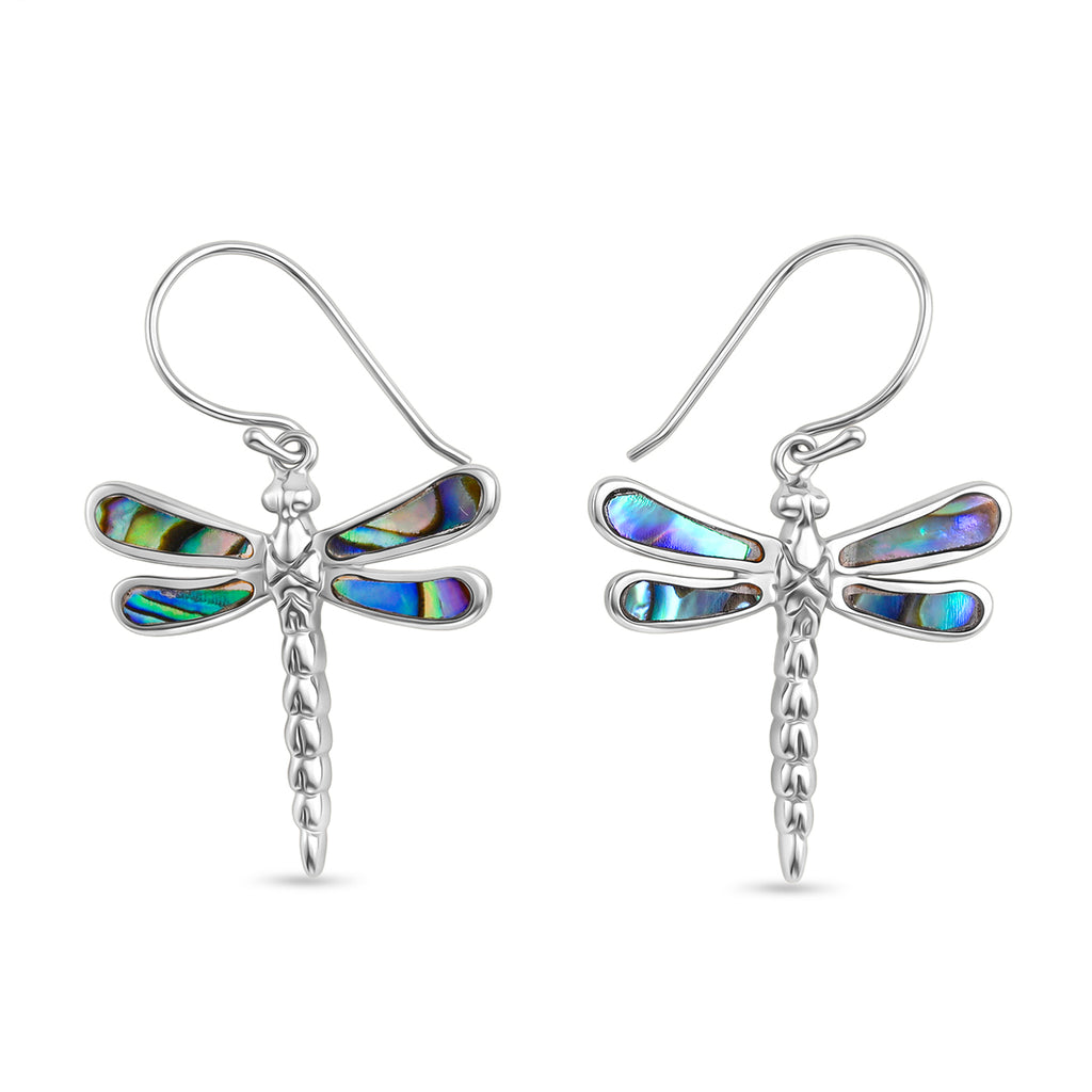 Royal Bali Collection - Abalone Shell Sterling Silver Dragon Fly Earring with Hook 6.32 Ct._8514021