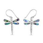 Royal Bali Collection - Abalone Shell Sterling Silver Dragon Fly Earring with Hook 6.32 Ct._8514021