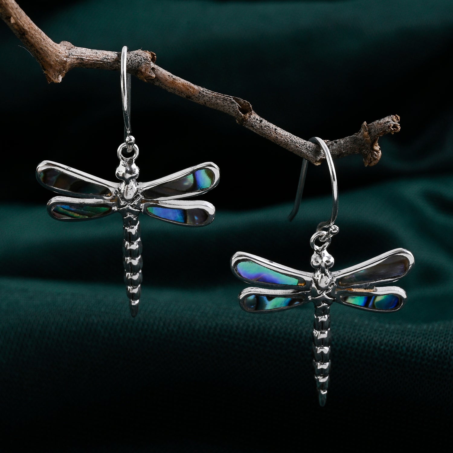 Royal Bali Collection - Abalone Shell Sterling Silver Dragon Fly Earring with Hook 6.32 Ct. 8514021 3