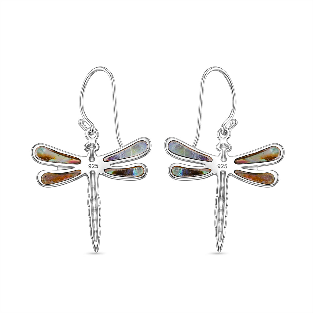 Royal Bali Collection - Abalone Shell Sterling Silver Dragon Fly Earring with Hook 6.32 Ct._8514021_3