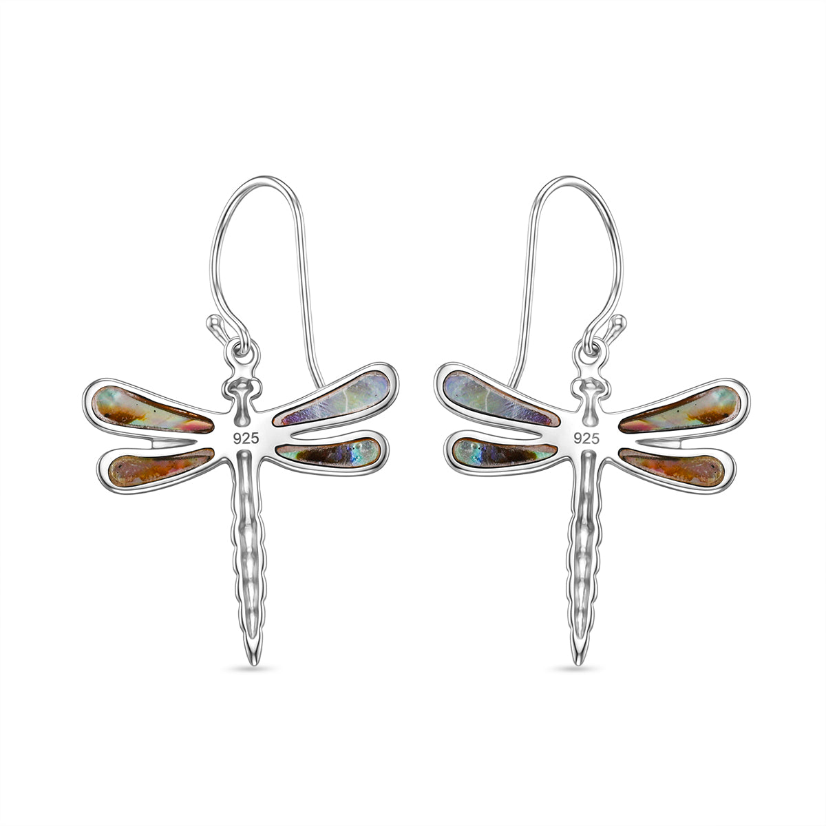 Royal Bali Collection - Abalone Shell Sterling Silver Dragon Fly Earring with Hook 6.32 Ct. 8514021 4