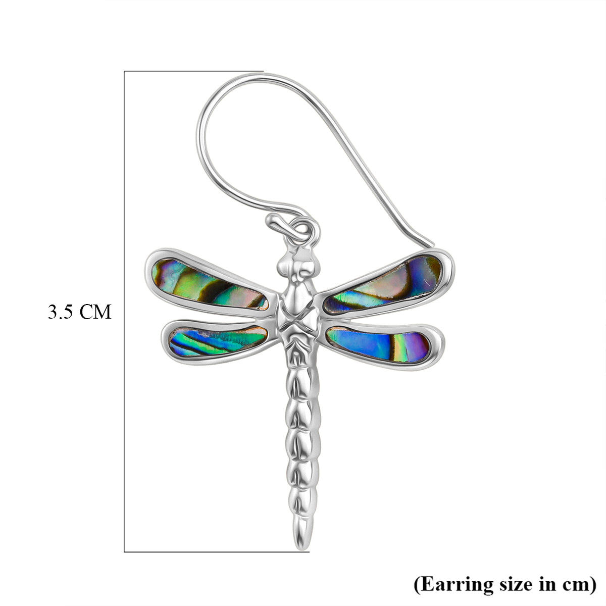 Royal Bali Collection - Abalone Shell Sterling Silver Dragon Fly Earring with Hook 6.32 Ct. 8514021 5