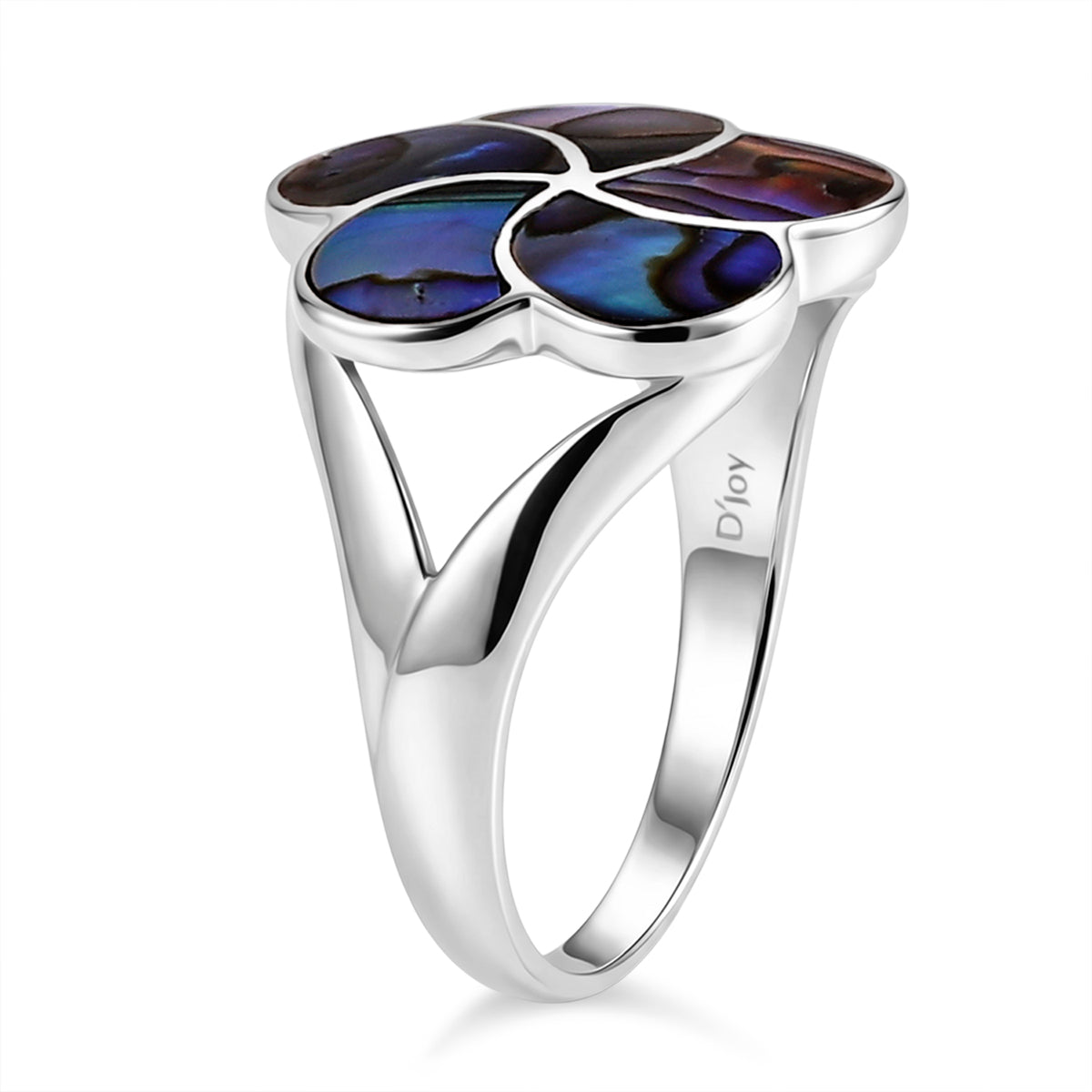 D'Joy Abalone Shell Sterling Silver Floral Ring 1.50 Ct V32516577 4