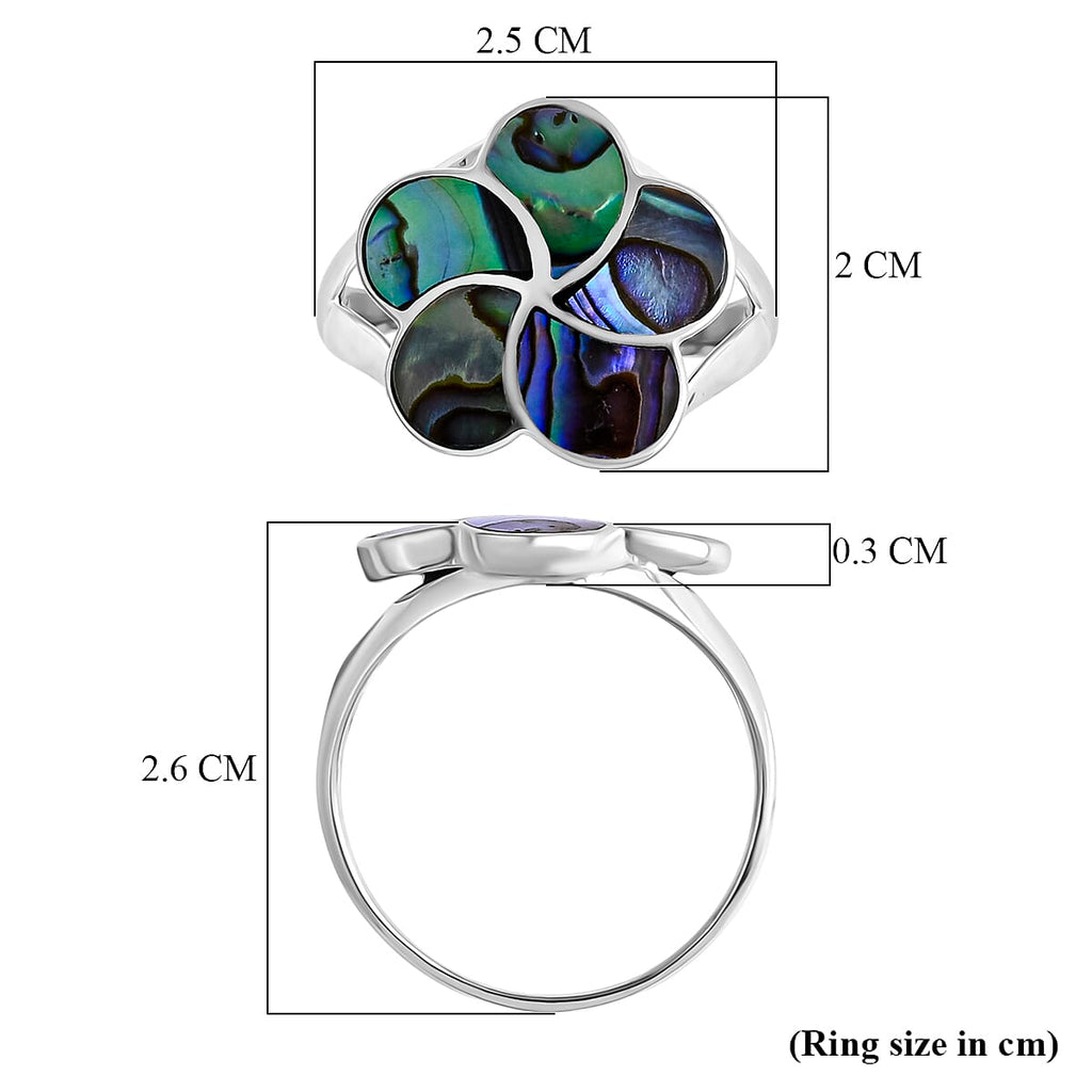 Royal Bali Collection - D'Joy Abalone Shell Sterling Silver Floral Ring 1.50 Ct_8514080_5