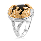 Royal Bali Collection - D'Joy Labradorite Dragon Ring in Yellow Gold Plated Sterling Silver 13.36 Ct_8514095_3