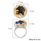 Royal Bali Collection - D'Joy Labradorite Dragon Ring in Yellow Gold Plated Sterling Silver 13.36 Ct_8514095_4