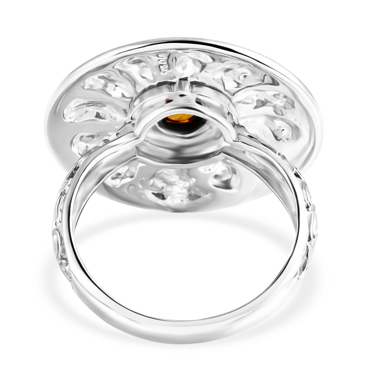 Royal Bali Collection- Kechak Dance Inspired - D'Joy Hessonite Garnet Ethnic Motif Ring in Sterling Silver, 1.50 Ct 8514122 4
