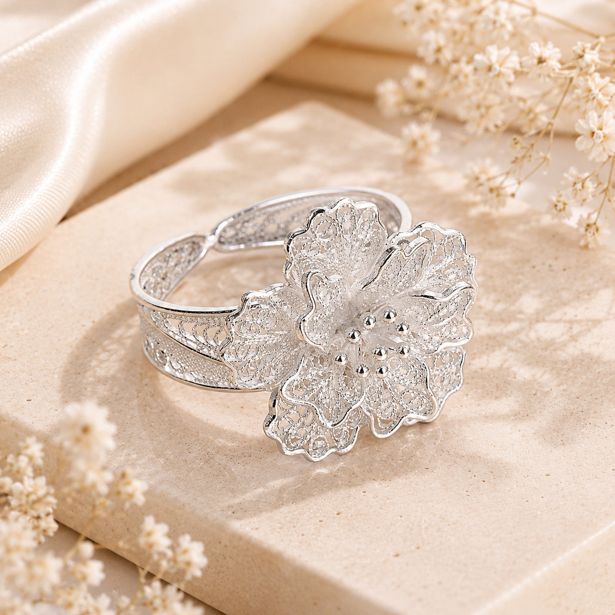 Royal Bali Collection - Sterling Silver Floral Ring V32516728 2