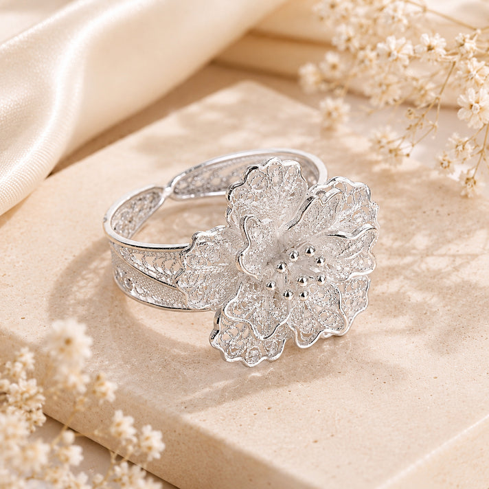 Royal Bali Collection - Sterling Silver Floral Ring V32622798 2