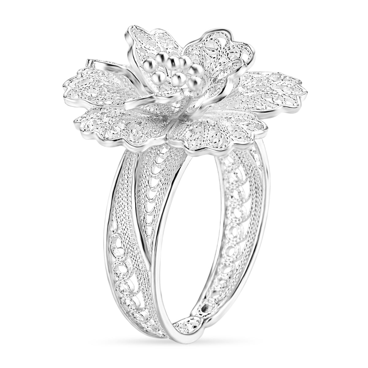 Royal Bali Collection - Sterling Silver Floral Ring V32535823 5