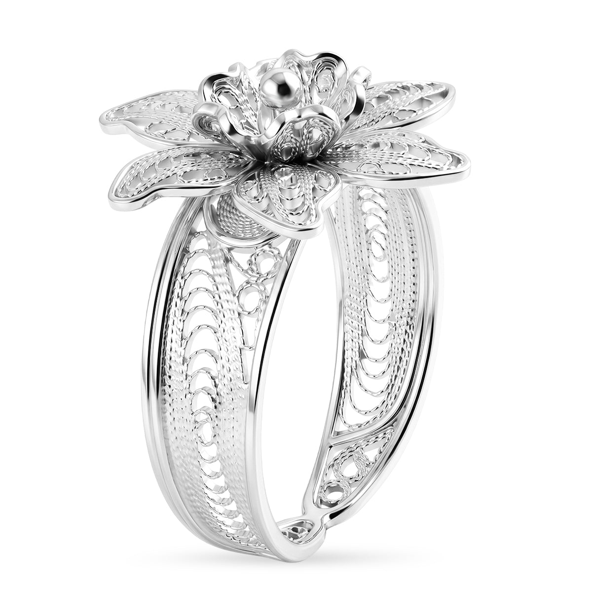 Royal Bali Collection - Sterling Silver Floral Ring V32518075 4