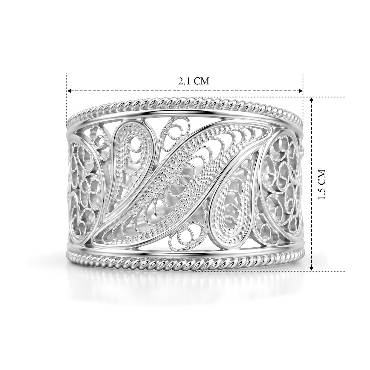 Royal Bali Collection - Sterling Silver Filigree Ring V32531625 6