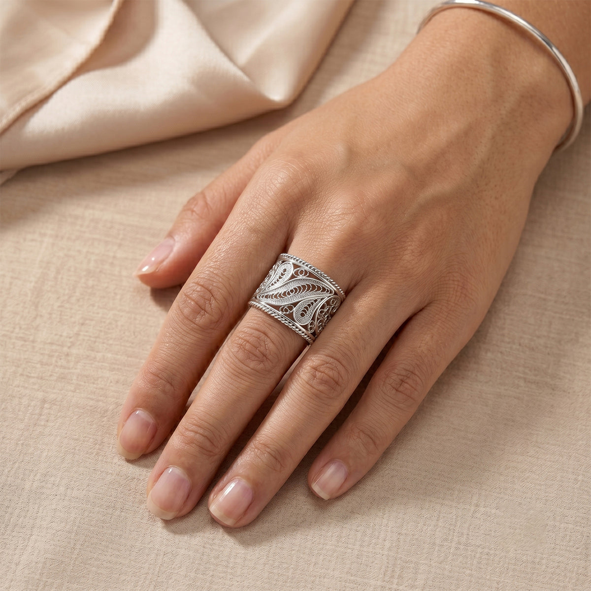 Royal Bali Collection - Sterling Silver Filigree Ring V32521709 2