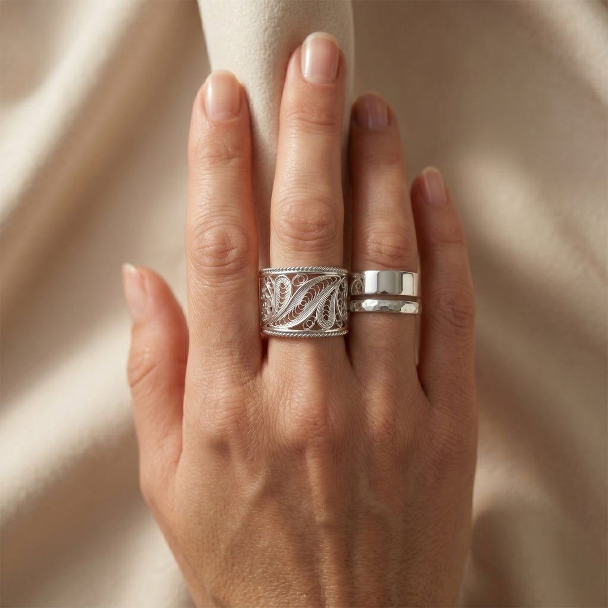 Royal Bali Collection - Sterling Silver Filigree Ring V32521709 3