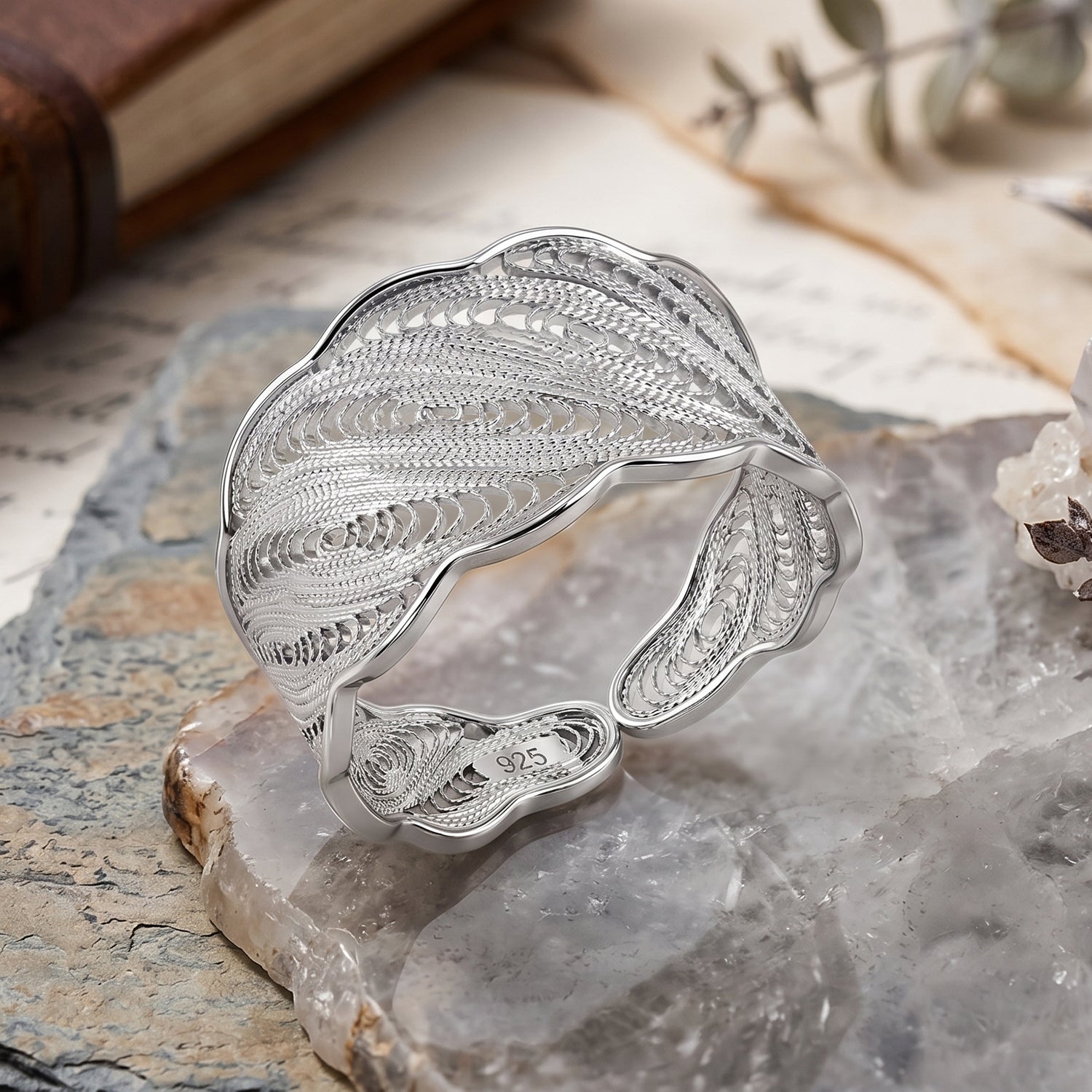 Royal Bali Collection - Sterling Silver Feather Ring 8514375 3