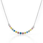 Luxuriant-Lab Grown Multi Colour Diamond (SI-G/H ) Necklace (Size - 20) in Rhodium Overlay Sterling Silver 1.00 Ct._8514439