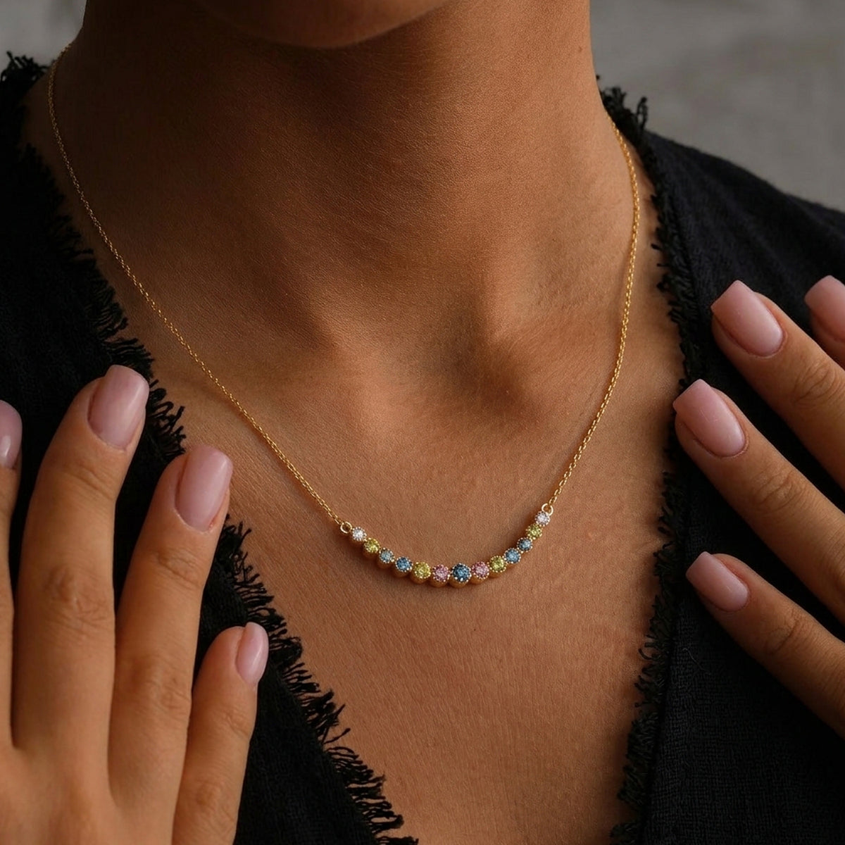 LUXURIANT 0.96 Ct. Multi Colour Lab Grown Diamond Necklace (Size - 20) in 18K Vermeil Yellow Gold Over Sterling Silver (SI-G-H) 8514440 4
