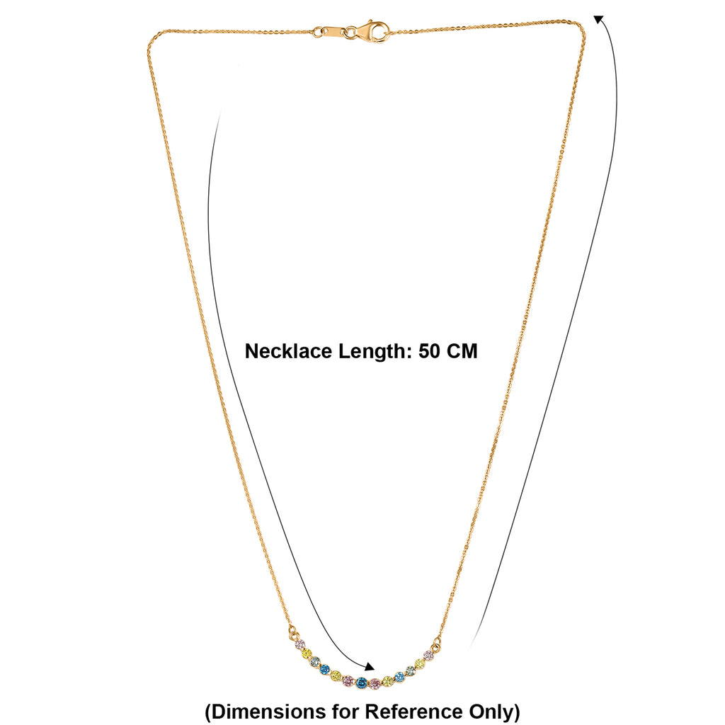 Luxuriant - Lab Grown Multi Colour Diamond (SI-G/H) Necklace (Size - 20) in 18K Vermeil Yellow Gold Plated Sterling Silver 1.00 Ct._8514440_7