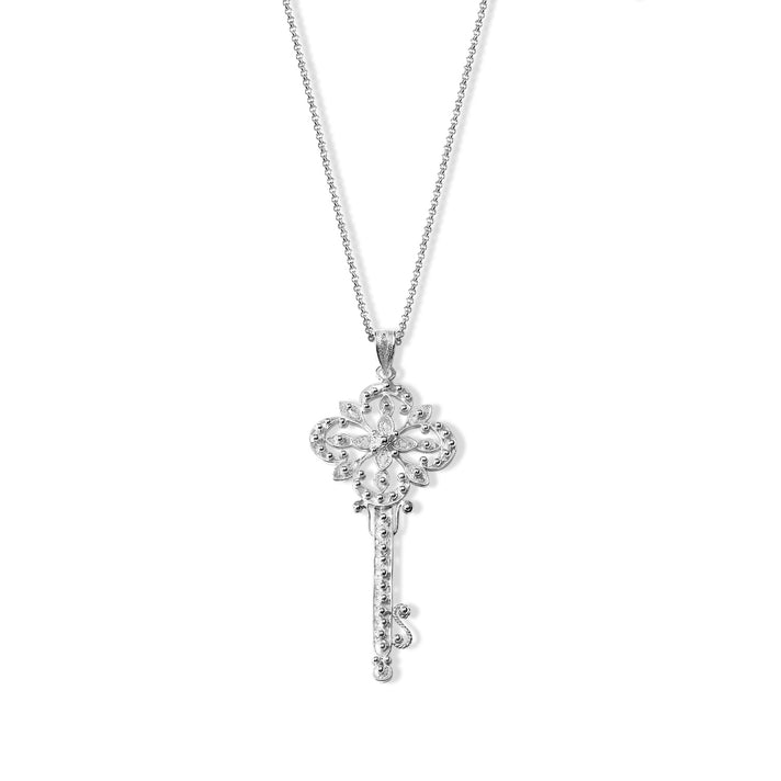 Royal Bali Collection - Sterling Silver Ornate Key Pendant 8514493 1