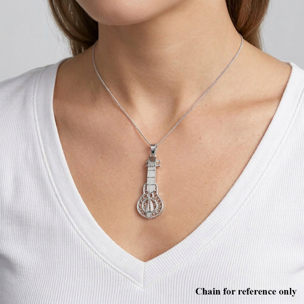 Royal Bali Collection - Sterling Silver Guitar Design Pendant 8514544 3