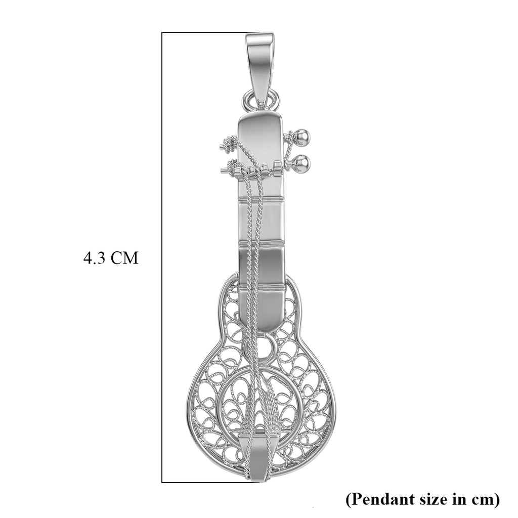 Royal Bali Collection - Sterling Silver Guitar Design Pendant_8514544_5