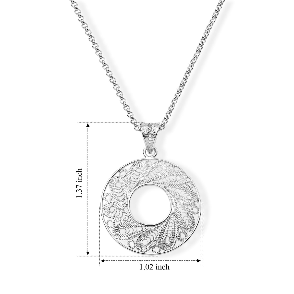 Sterling Silver Circular Pendant 8514548 4
