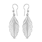 Royal Bali Collection - Sterling Silver Leaf Design Earring with Hook_8514551