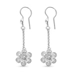 Royal Bali Collection - Sterling Silver Floral Drop Earring with Hook_8514552_3