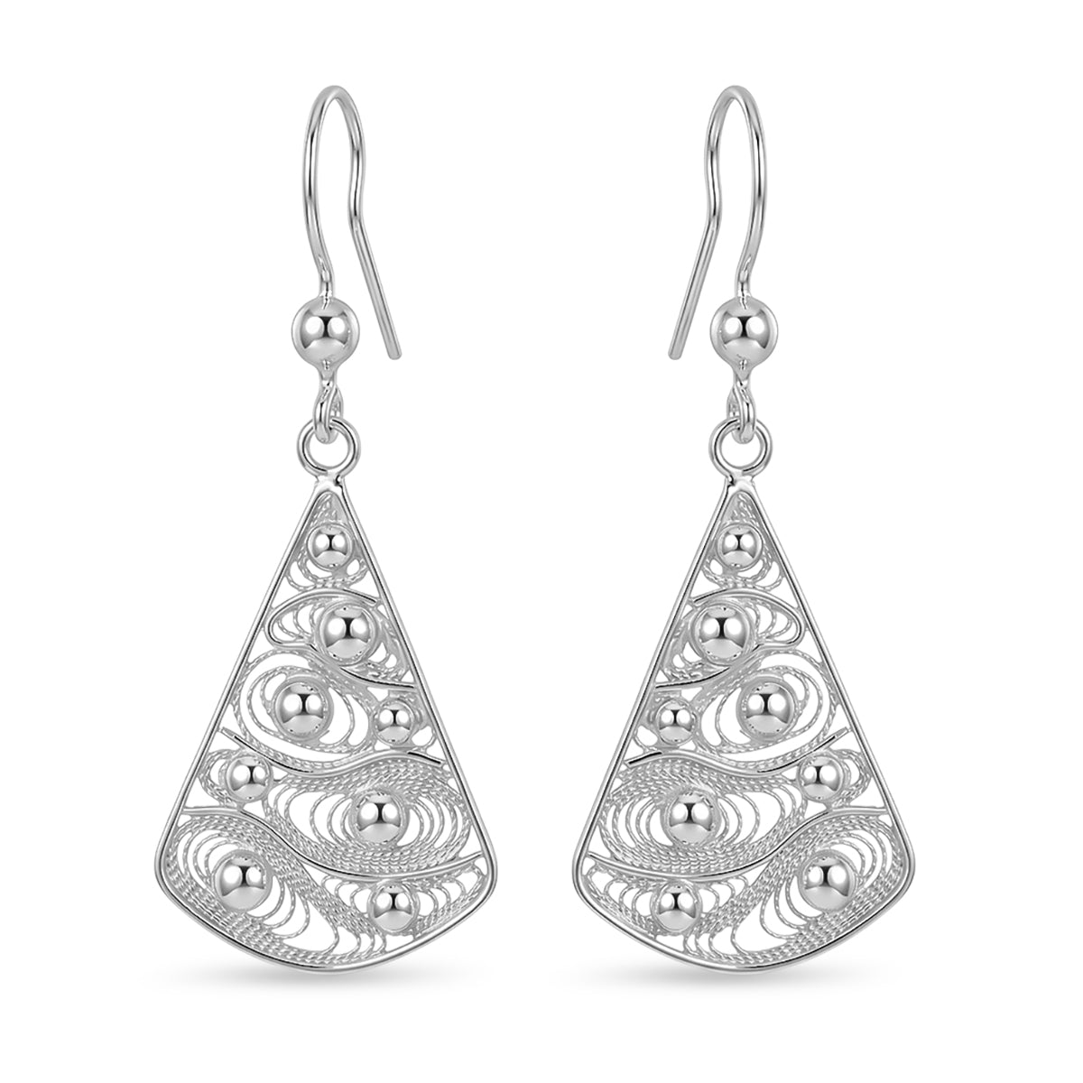 Royal Bali Collection - Sterling Silver Dangle Earring with Hook 8514569 0