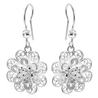 Royal Bali Collection - Sterling Silver Floral Earring with Hook_8514570