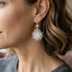 Royal Bali Collection - Sterling Silver Floral Earring with Hook_8514570_2