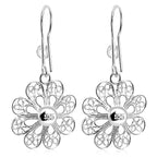 Royal Bali Collection - Sterling Silver Floral Earring with Hook_8514570_3