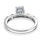 Royal Bali Collection - D'Joy Aquamarine, Blue Sapphire & White Zircon Solitaire Ring in Rhodium Overlay Sterling Silver 1.40 Ct._8514583_6