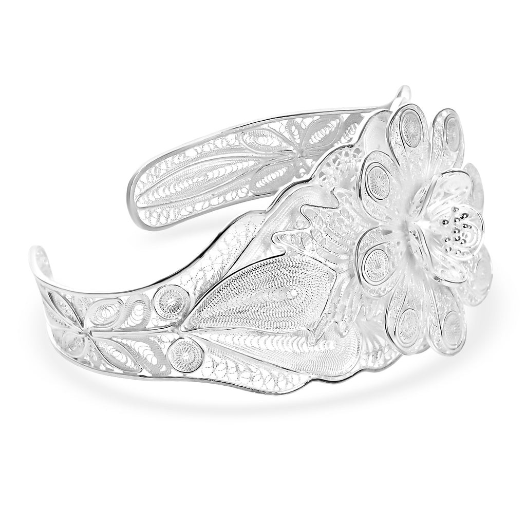 Royal Bali Collection - Sterling Silver Cuff Bangle (Size - 7.5), Silver Wt. 34.00 Gms_8514634_4