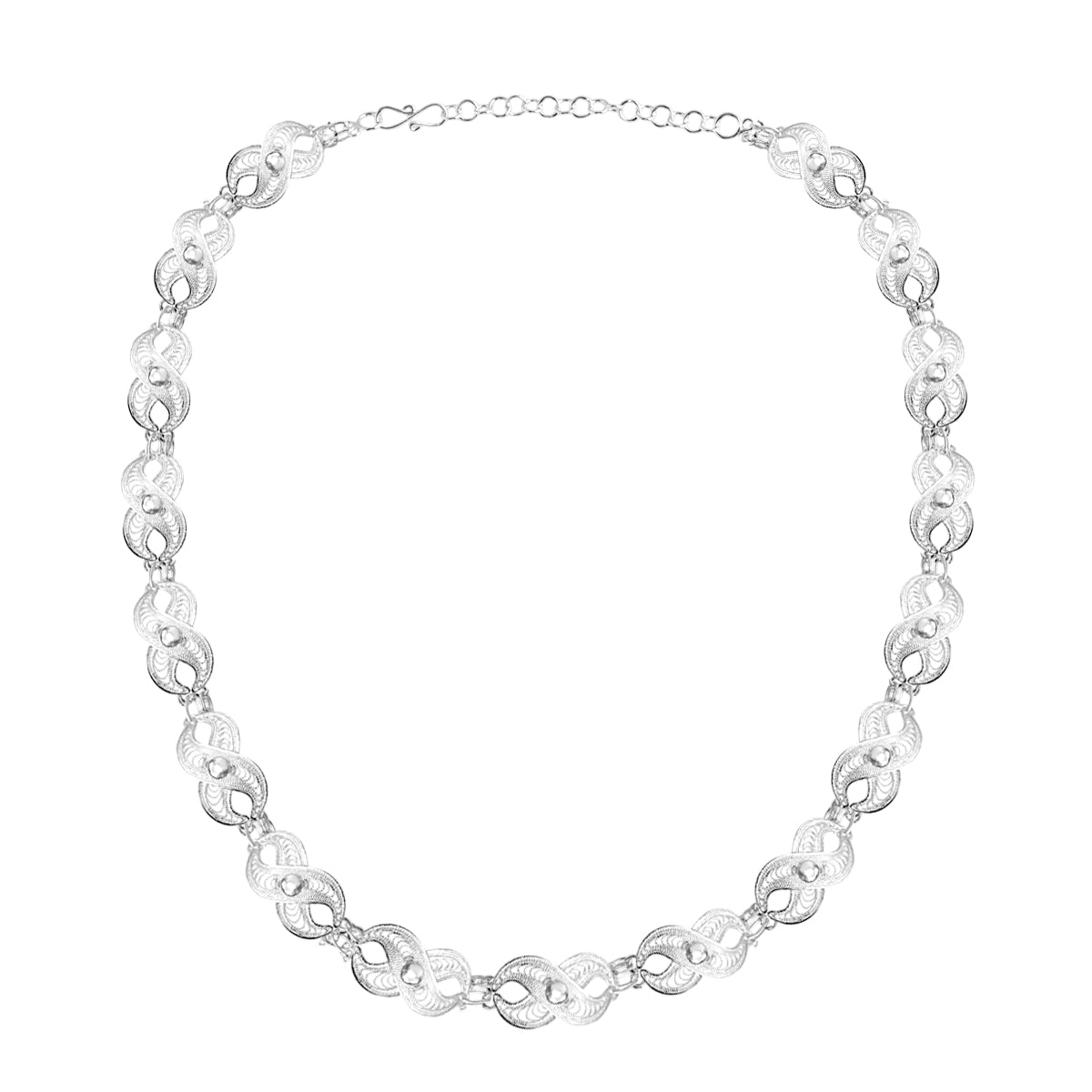 Royal Bali Collection - Handmade Tarakashi Filigree Sterling Silver Necklace (Size - 20) 8514652 0