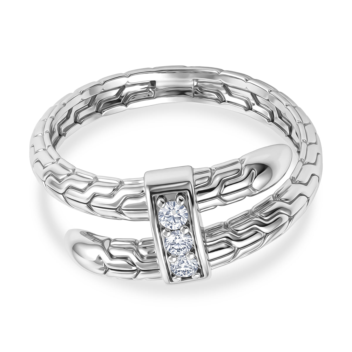 Luxuriant - Luxuriant - Royal Bali Warrior Lab Grown Diamond Sterling Silver Trilogy Ring V32605843 0