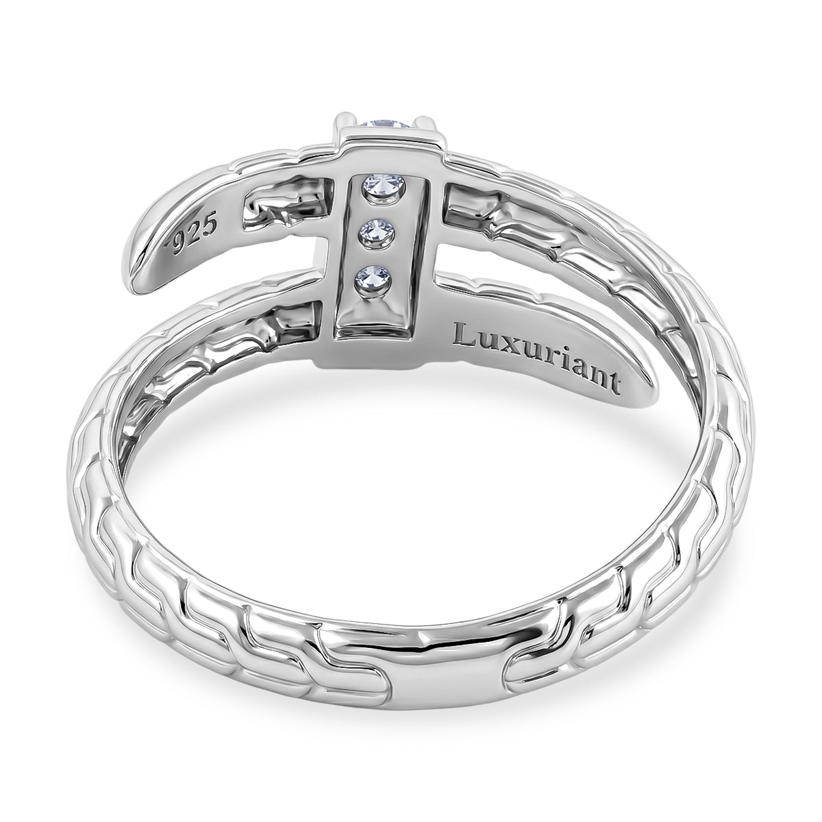 Luxuriant - Luxuriant - Royal Bali Warrior Lab Grown Diamond Sterling Silver Trilogy Ring V32605843 5