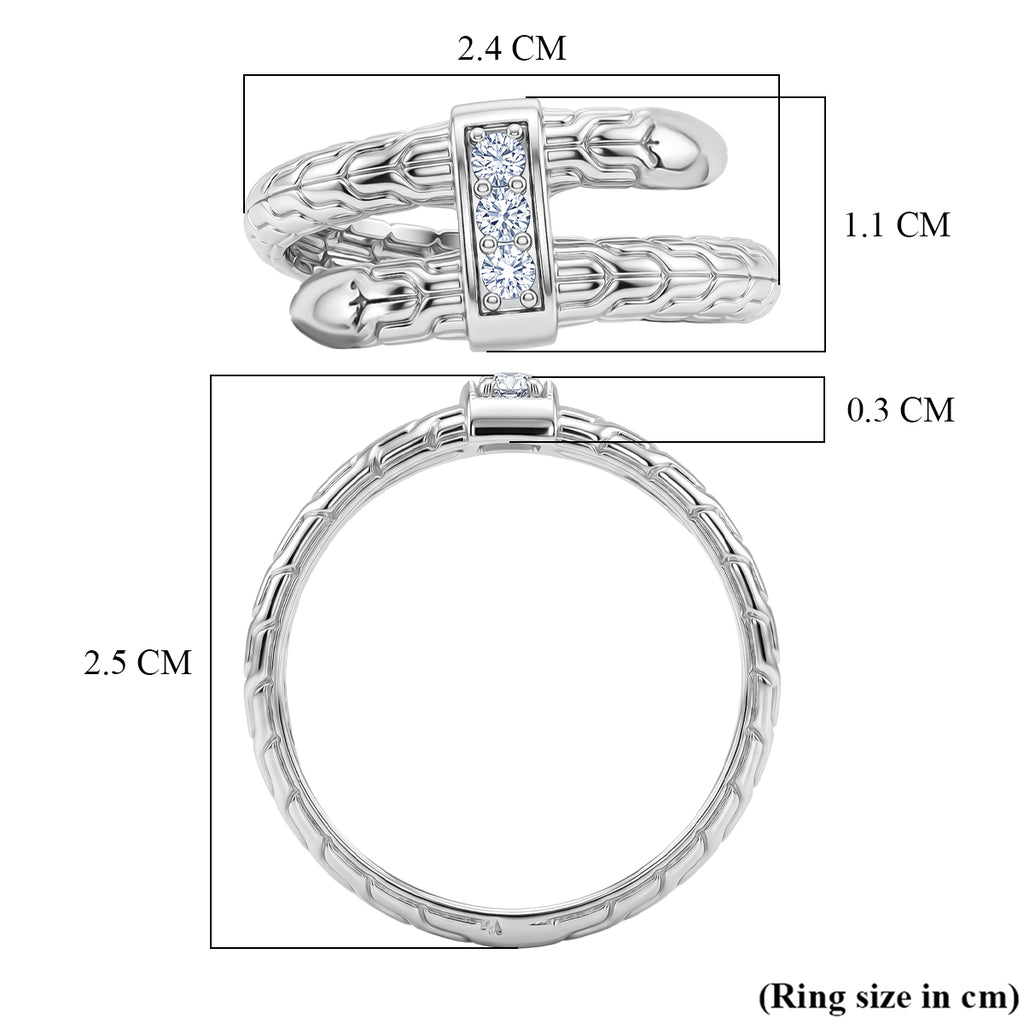 Luxuriant - Lab Grown Diamond Sterling Silver Trilogy Ring_8515061_5