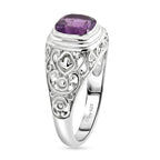 Royal Bali Collection - D'Joy African Amethyst Sterling Silver Solitaire Ring 2.13 Ct._8515073_3
