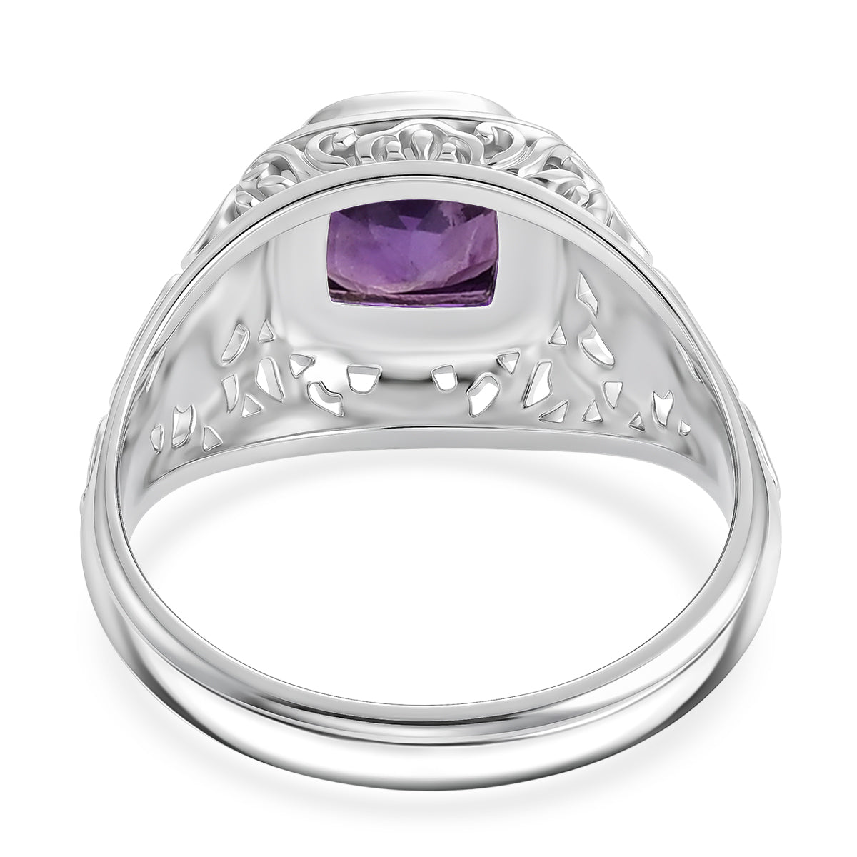 Royal Bali Collection - D'Joy African Amethyst Sterling Silver Solitaire Ring 2.13 Ct. 8515073 5