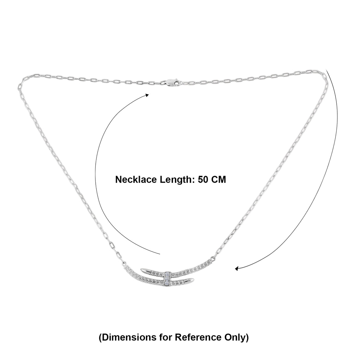 Luxuriant Lab Grown Diamond Serpert Trilogy Chain Necklace in Sterling Silver 8515099 6