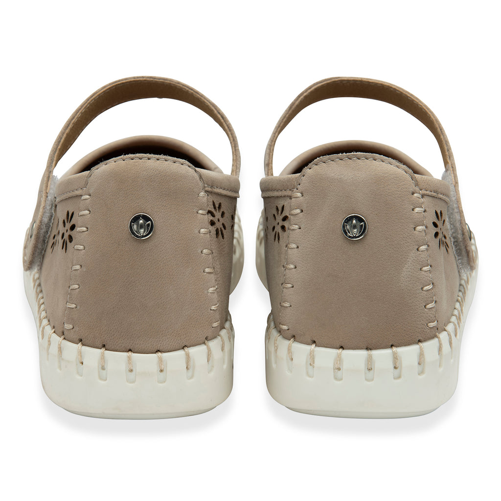 Lotus Aurelia Laser Cut Floral Mary Jane Ballerina Shoes (Size 7) - Natural_8515550_3