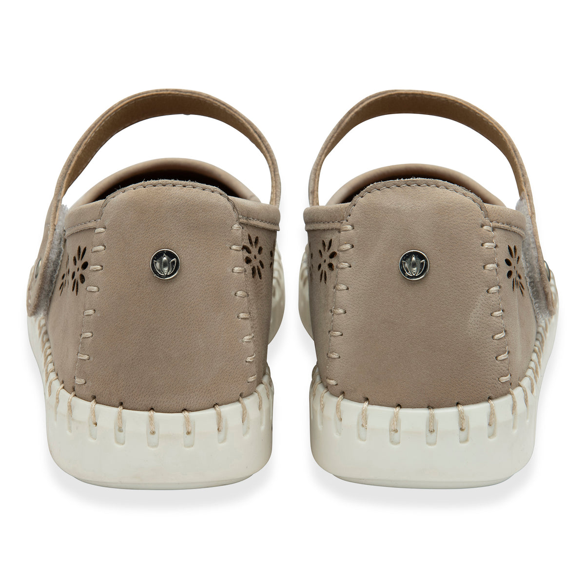 Lotus Aurelia Laser Cut Floral Mary Jane Ballerina Shoes (Size 7) - Natural V32514695 3