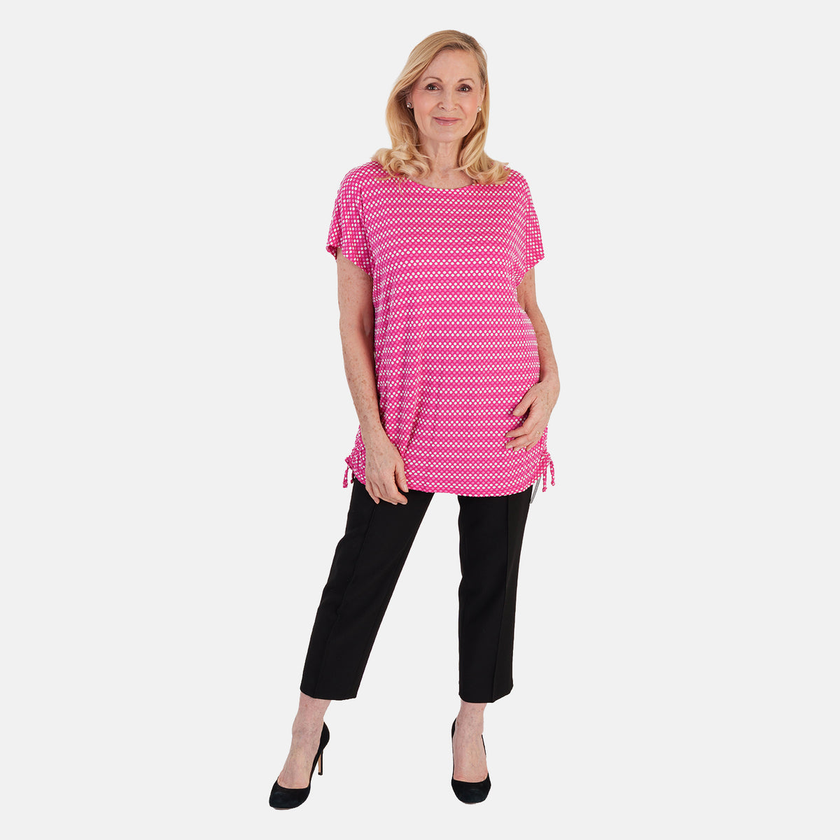 La Marey Short Sleeve Aop Top (Size 12) - Pink V32520010 0