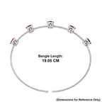 D'Joy - Natural Radiant Ember Garnet Full Bangle (Size - 7.5) in Rhodium Overlay Sterling Silver 2.85 Ct._8515940_5