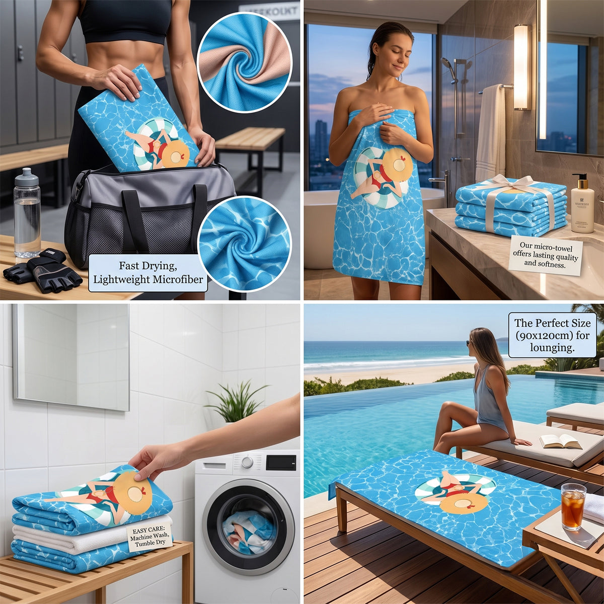 Livmore Printed Beach/Swimming Towel (90x180 cm) - Pool V32518577 2