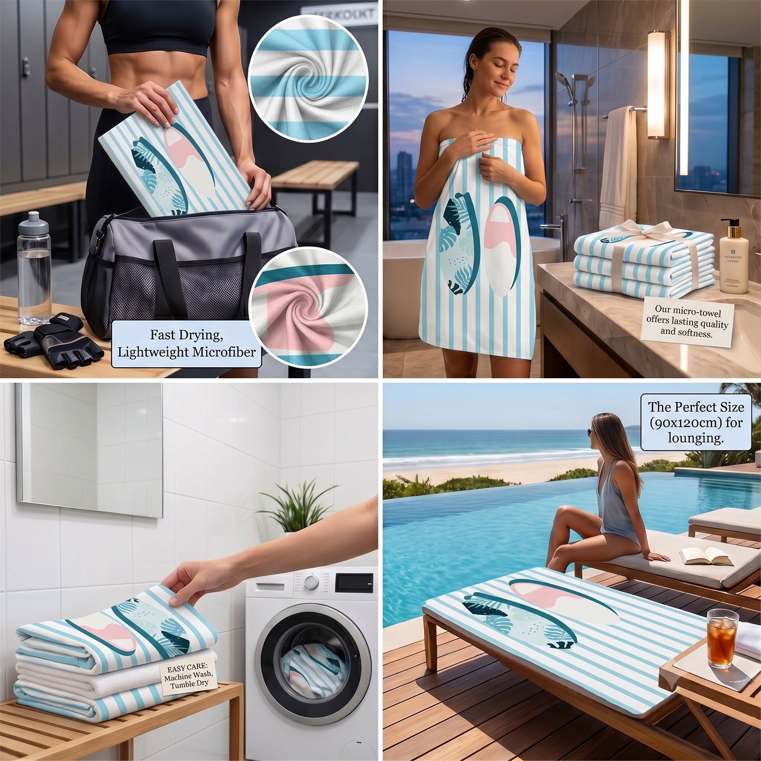 Livmore Micro Polyester Digital Printed Beach/Swimming (90x180 cm) - Surfboard V32513569 2
